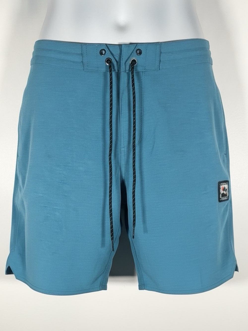 Vissla Mens Board Shorts Size 34 Teal Solid Surf Swim Trunks Pocket
